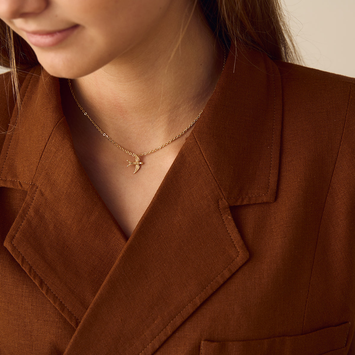 Lærke Halskæde - 18 karat forgyldt