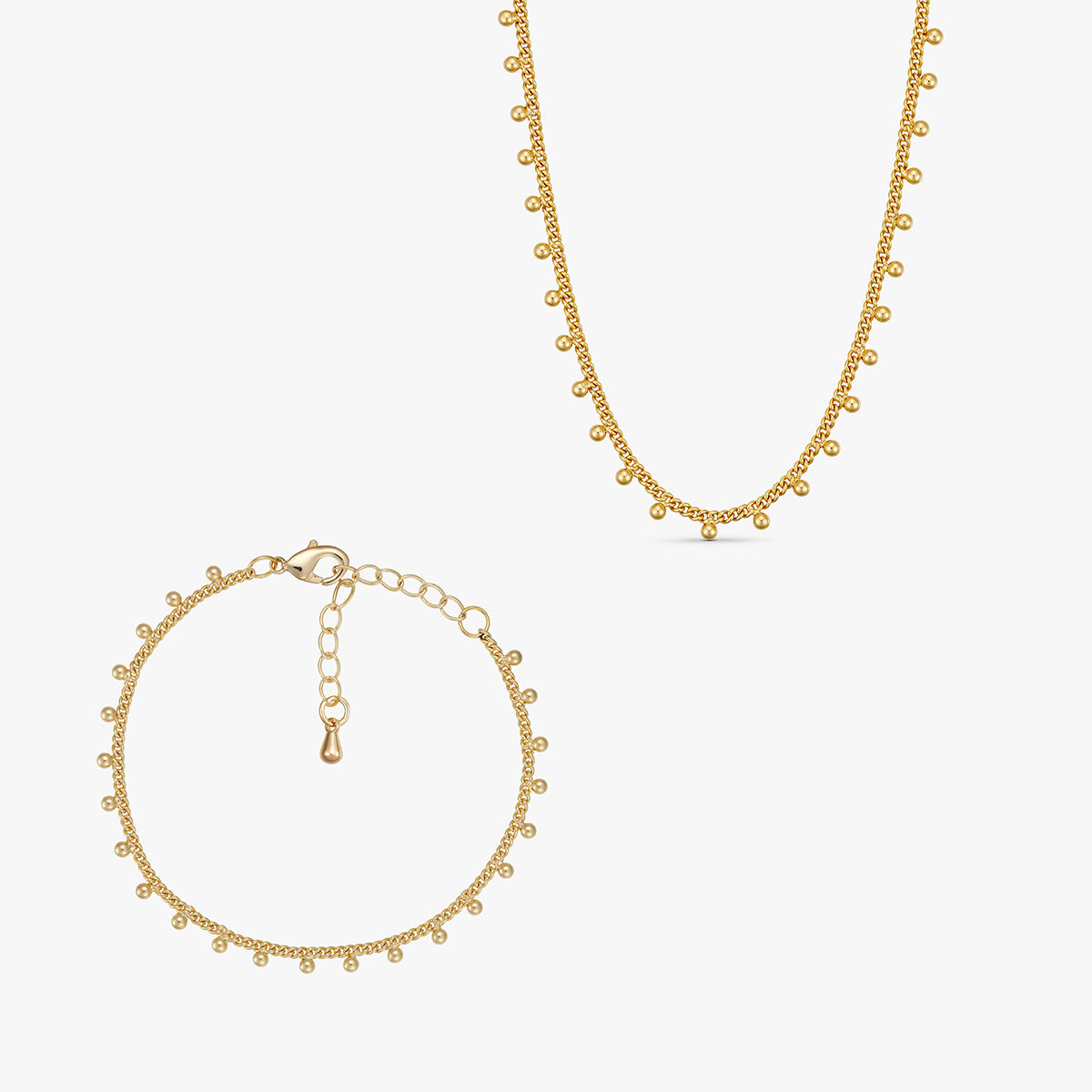 Linnea Smykkesæt - Linnea Armbånd / Linnea Halskæde - 18 karat forgyldt