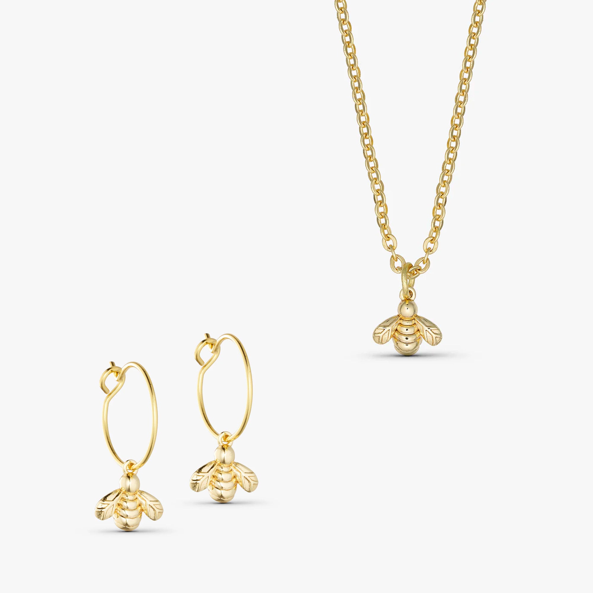 Sommer Smykkesæt - Sommer Øreringe / Sommer Halskæde - 18 karat forgyldt